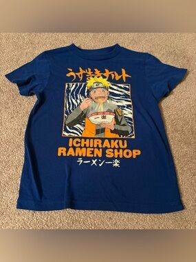 Ichiraku Ramen Shop Naruto Graphic Tee - Blue & Orange XS
